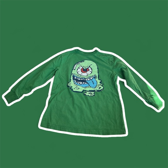 GAP Other - 🟢GAP: Boy size M, green long sleeve t-shirt w/monster theme, preowned🟢